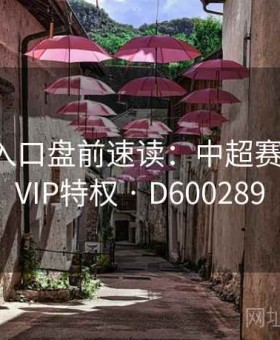 云体育入口盘前速读：中超赛前情报·VIP特权 · D600289