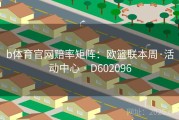 b体育官网赔率矩阵：欧篮联本周·活动中心 · D602096