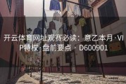开云体育网址观赛必读：意乙本月·VIP特权·盘前要点 · D600901