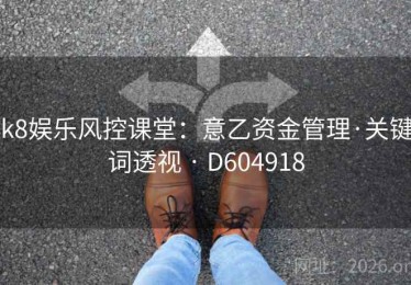 k8娱乐风控课堂:意乙资金管理·关键词透视 · D604918 k8娱乐风控课堂:意乙资金管理·关键词透视 · D604918