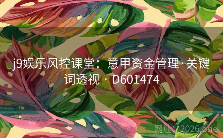 j9娱乐风控课堂:意甲资金管理·关键词透视 · D601474 j9娱乐风控课堂:意甲资金管理·关键词透视 · D601474