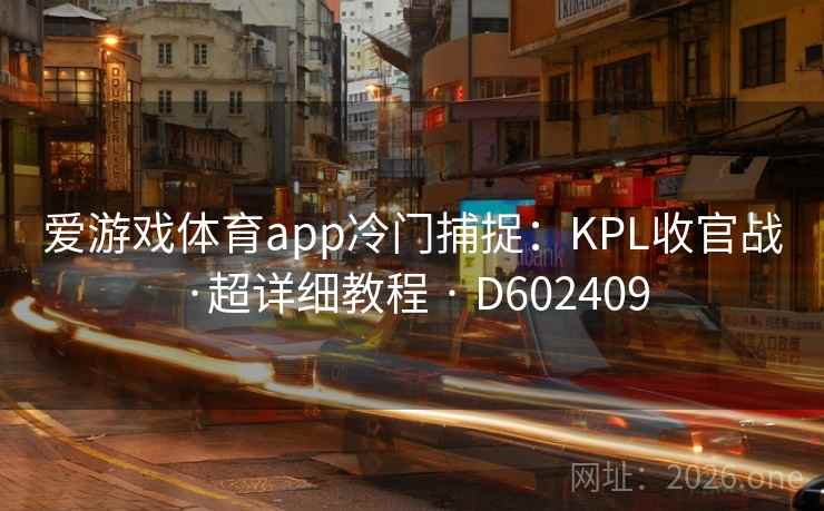 爱游戏体育app冷门捕捉：KPL收官战·超详细教程 · D602409