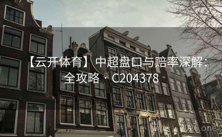 【云开体育】中超盘口与赔率深解:全攻略 · C204378 【云开体育】中超盘口与赔率深解:全攻略 · C204378